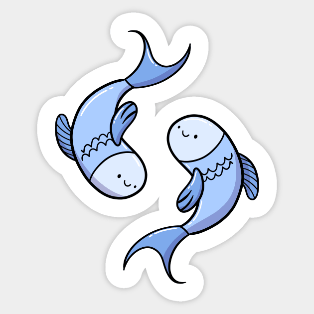 Cute Pisces Fish Zodiac Star Sign Symbol Sticker by fizzyllama